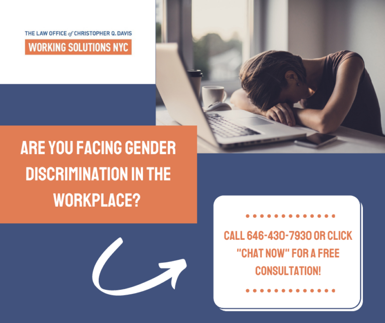 Featured image for Are You Facing Gender Discrimination in the Workplace? Call or Chat Today!