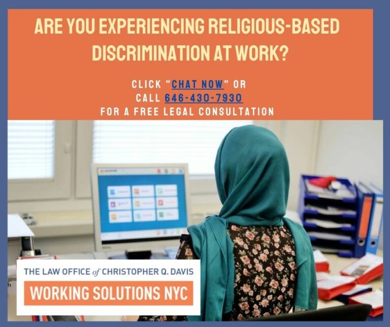 Featured image for Religious Discrimination at Work? Call Us Today!