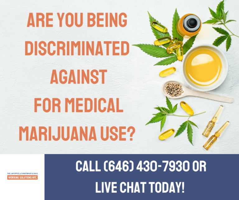 Featured image for Are You Being Discriminated Against for Using Medical Marijuana? Call or Live Chat Today!