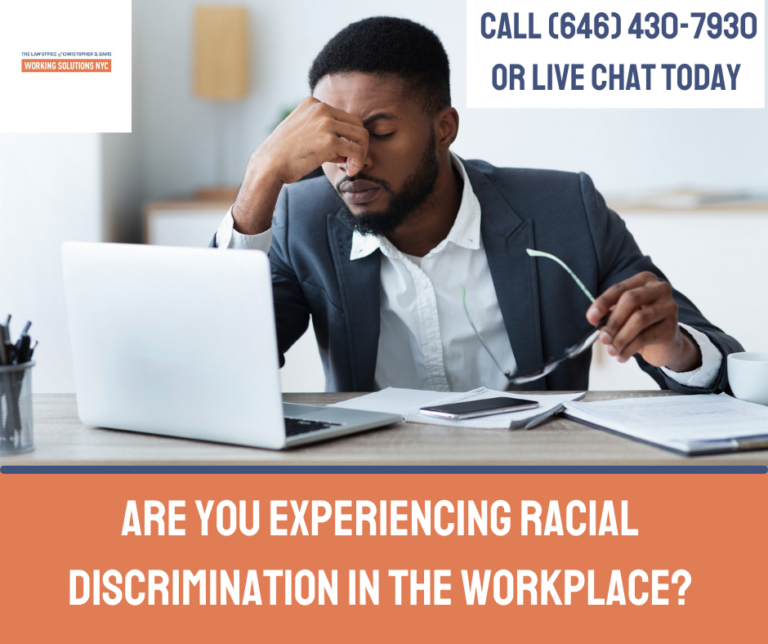 Featured image for Are You Experiencing Racial Discrimination in the Workplace? Call or Live Chat Today!