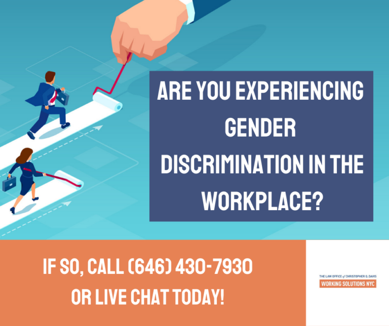 Featured image for Are You Experiencing Gender Discrimination in the Workplace? Call or Live Chat Today!