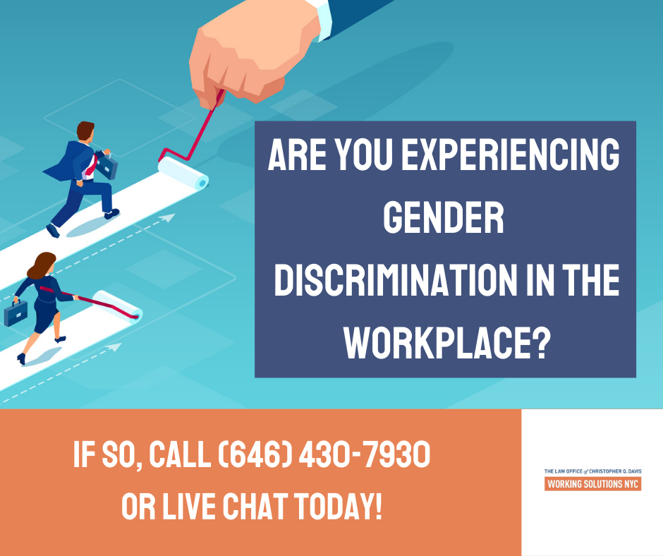 Are You Experiencing Gender Discrimination In The Workplace Call Or Live Chat Today Wsnyc Blog