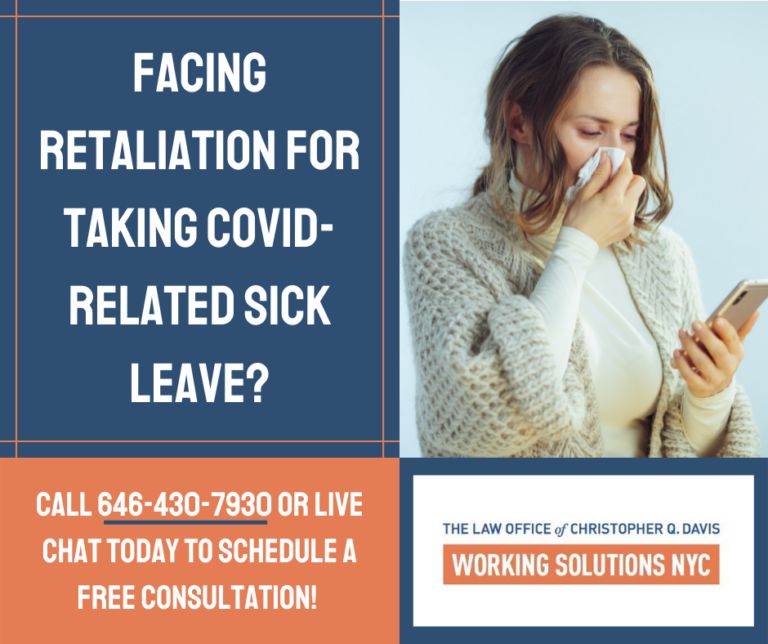 Featured image for Are You Facing Retaliation For Taking Sick Leave? Contact The Working Solutions Law Firm Today!