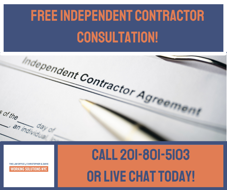 Free attorney consultation in NY and NJ on independent contractor issues.