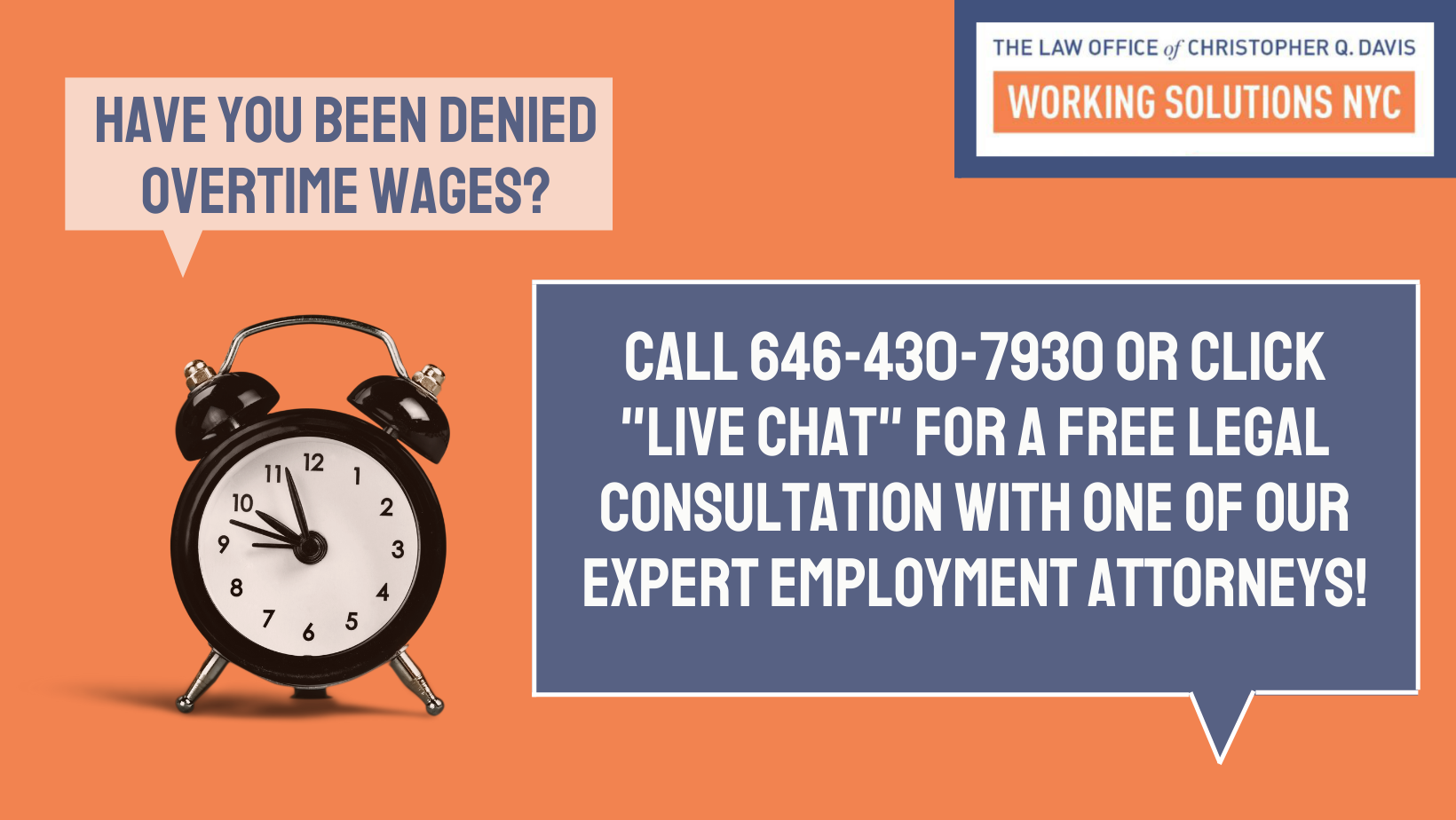 Unpaid wages and overtime - chat with a lawyer in New York, NY, today.